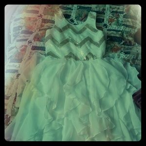 Emily west girls fancy white and gold dress